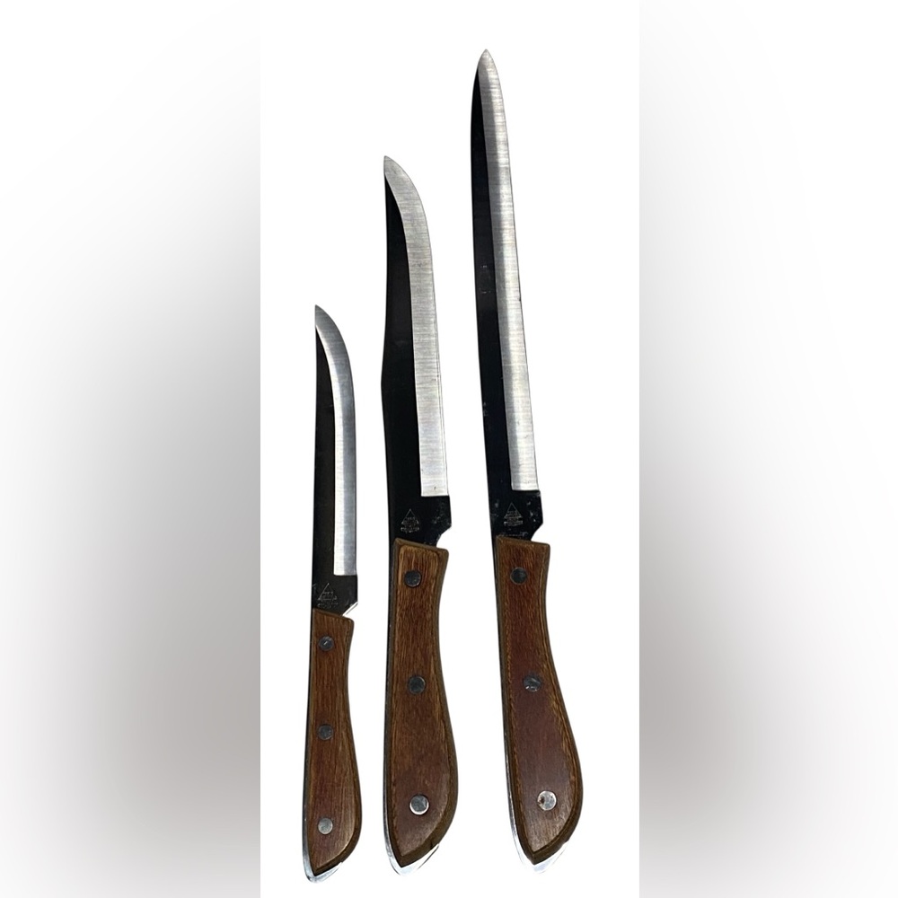 Lot of 3 Vintage Emperor Steel Knives Stainless Steel Japan Sz. 10”, 13.5”& 16”